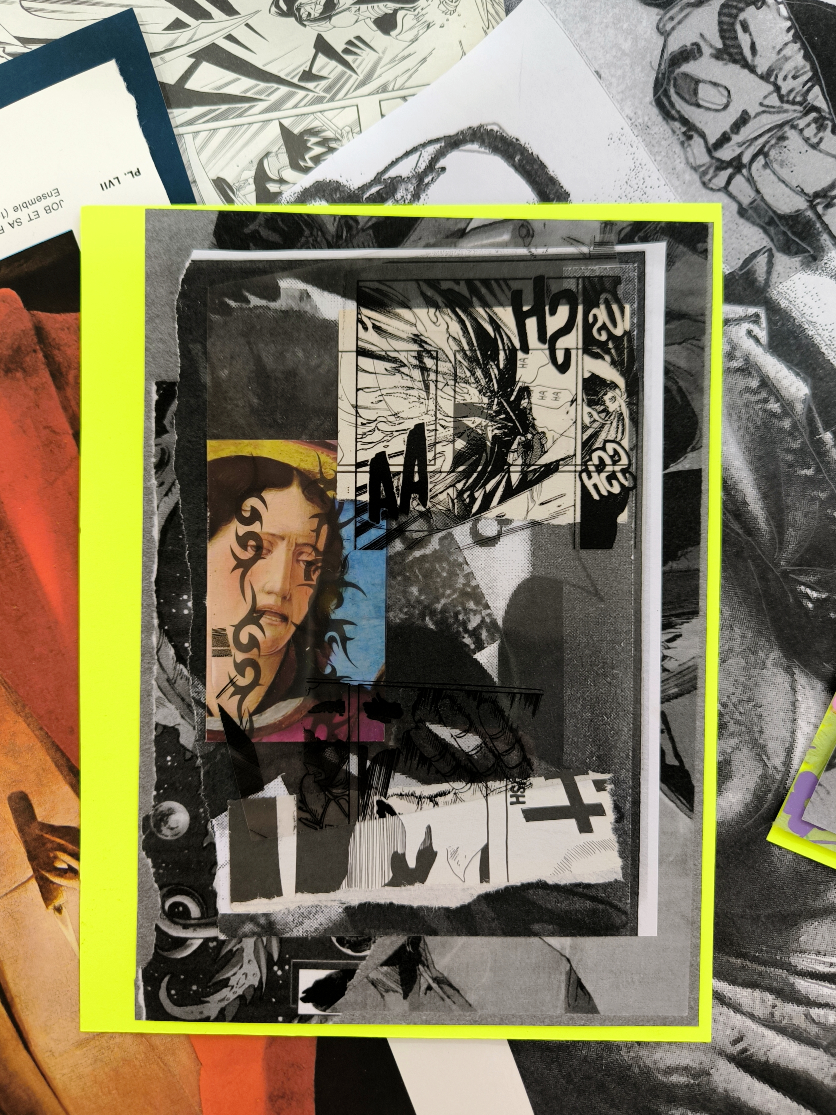 collage in the studio